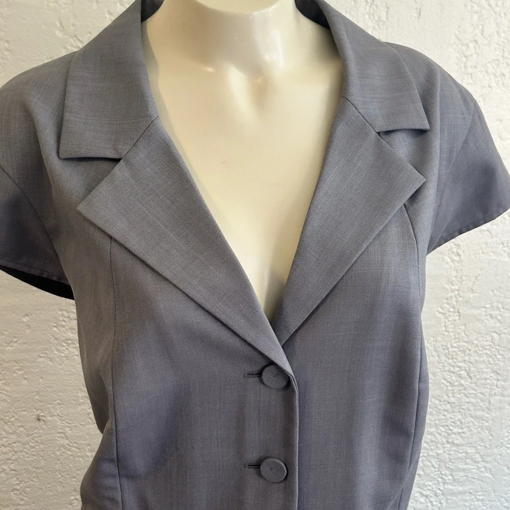 CALVIN KLEIN gray short sleeves pleated Dress SZ 16W NWT - Picture 4 of 11